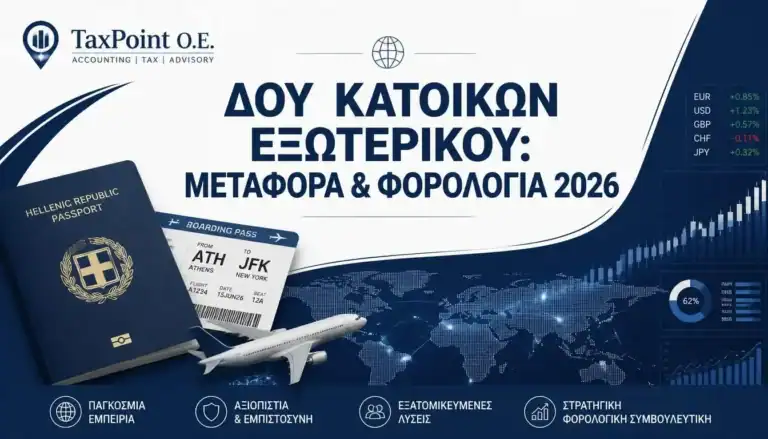 Οδηγός της TaxPoint O.E. για τη μεταφορά στη δου κατοίκων εξωτερικού και τη φορολογία.