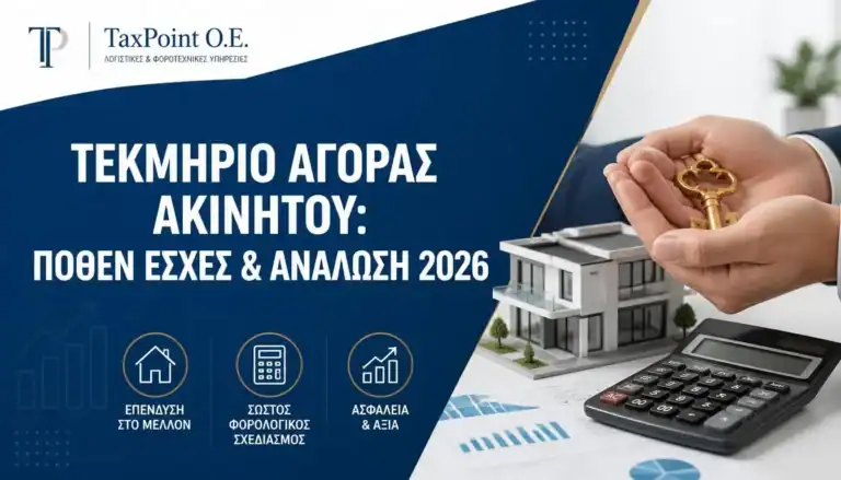 Οδηγός της TaxPoint O.E. για το τεκμήριο αγοράς ακινήτου, την ανάλωση κεφαλαίου και το πόθεν έσχες.